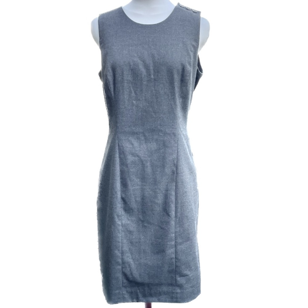 Banana Republic Gray Sleeveless Midi Dress